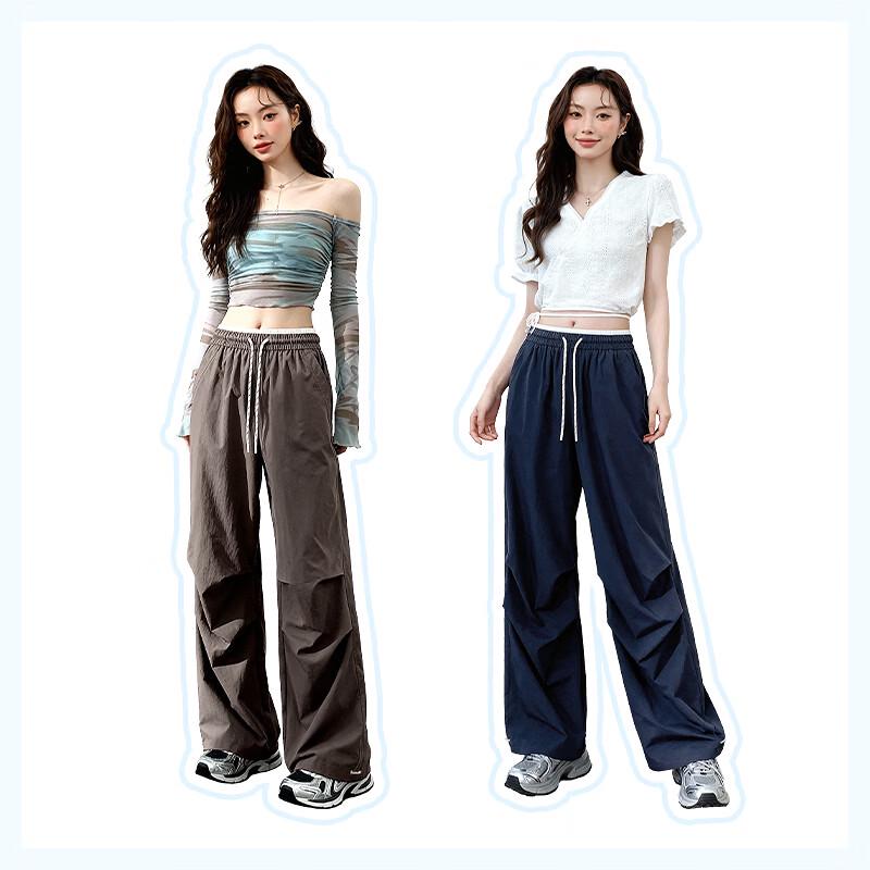 MJ Style Women's Wide-Leg Draped Pants
