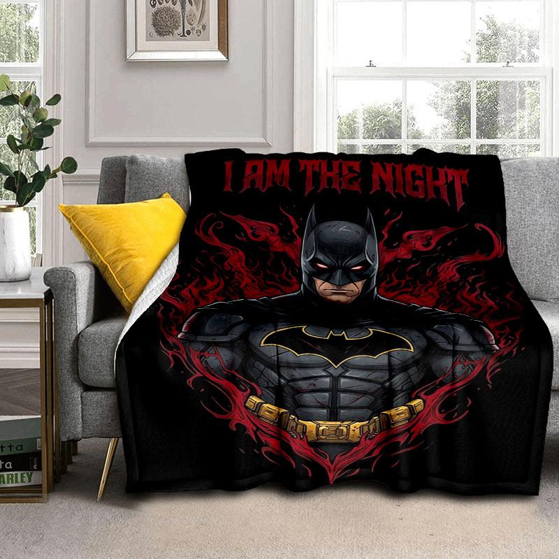 1pc Batman: The Dark Knight Cartoon Blanket,Portable Throw for Travel & Camping, All Season Cozy Blanket,Ideal Gift