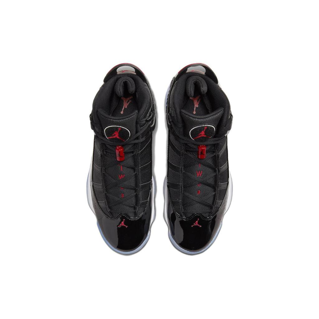 Air Jordan 6 Rings Black Gym Red Men Sneakers White 322992-064