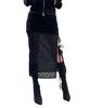 Digeunolusileu Velour See-Through Layered Long Skirt