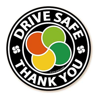 WISE SEED Senior Citizen Mark Sticker Round (Magnet Type) Elderly Driver Sign Momiji Mark Silver Mark (Black, Medium Size)