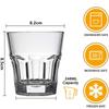 HeY LiLac 4Pcs 248ML Drinking Glasses Stackable Iced Latte Coffee Glasses Lead-Free Drinking Cups Cocktail Whiskey Shot Glasses