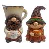 Hand Painted Gnome Set Coffee Ornaments, Cute Resin Figurines, Decorative Tabletop Kitchen Decor Centerpiece for Bar & Lovers Figurines