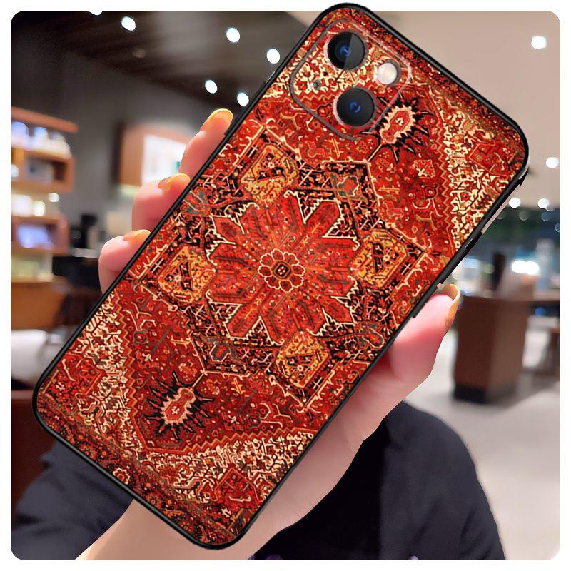 Persian Carpet Floral Pattern Back Case For iPhone 16 Pro Max 15 14 13 11 12 Pro Max mini XR 15 16 Plus 16e Phone Cover