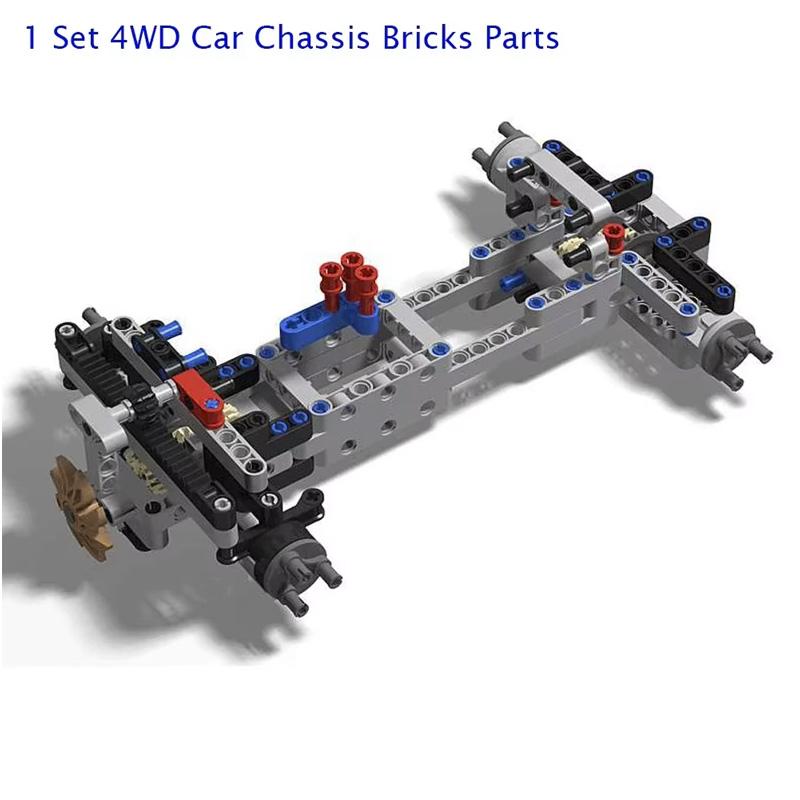 Technologisches Allrad-RC-Auto-Chassis Bausteine Teile Verfügbar Mit Fernbedienung Motor Puzzle Spielzeug MOC Steine