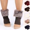 Winter Womens Ladies Knitted Boot Cuffs Fur Knit Toppers Boot Socks Leg Warmers