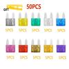50/100/120 Pcs Car Truck Medium Blade Fuses 2A-40A10 Types Car Fuse Assortment Mixed Motorcycle Circuit Fuse With Box