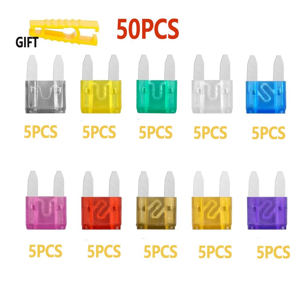 

50/100/120 Pcs Car Truck Medium Blade Fuses 2A-40A10 Types Car Fuse Assortment Mixed Motorcycle Circuit Fuse With Box