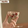 100ml Ru Kiln Lard Jelly Hand Painted Peach Teacup Luxury Tea Bowl Tea Pair Tea-tasting Personal Cup Jianzhan Master Cups Teaset