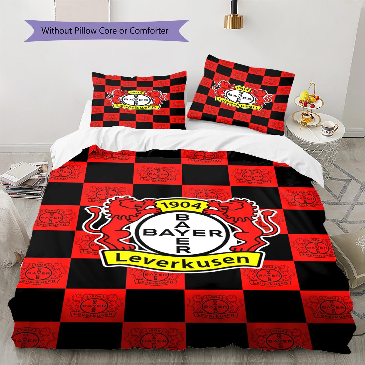 

Bayer 04 Leverkusen Pattern Bedding Set Quilt Cover Pillowcase Home Decor Gift (1 * duvet cover + 2 * pillowcase, without core) 135x200cm