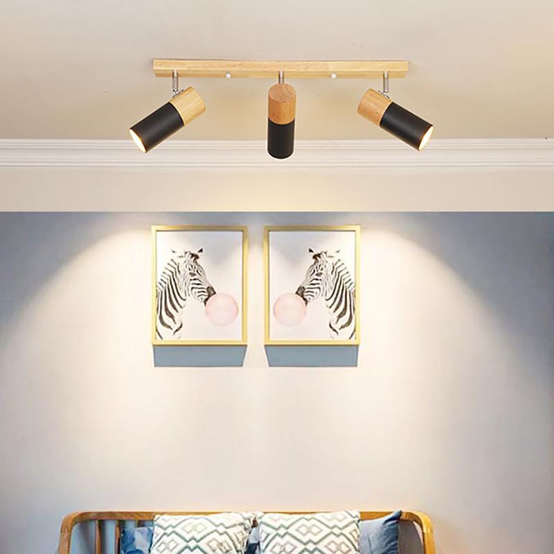 Ceiling Light Spotlight LED Single Head Three Heads Black and White Indoor Living Room Bedroom Exhibition Study Light Decoration