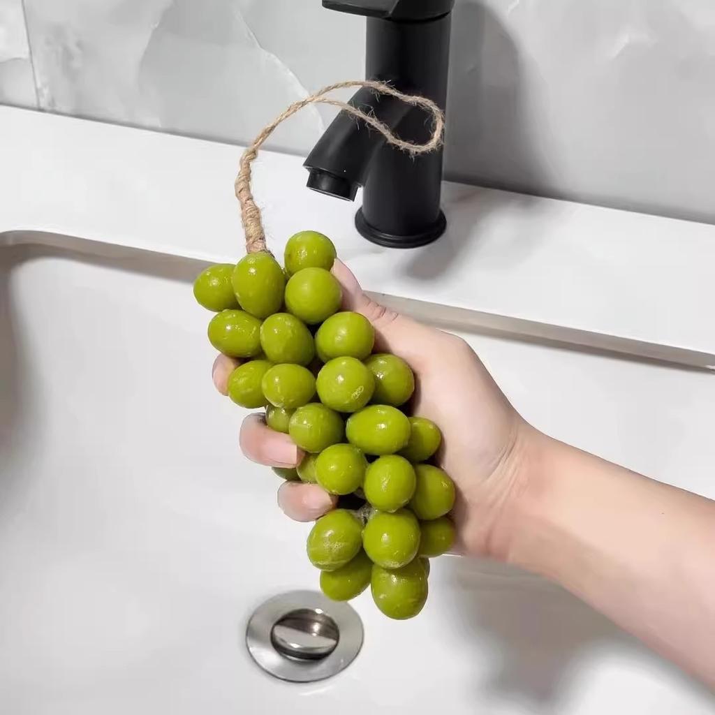 Handmade Woven Grapes Soap Hanging Grapes Soap Decorations Lasting Fragrance Grape Shape Wash Soap Deep Cleansing Supplies