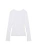 GLOWNY G Classic V-Neck Rib Long Sleeve (White)