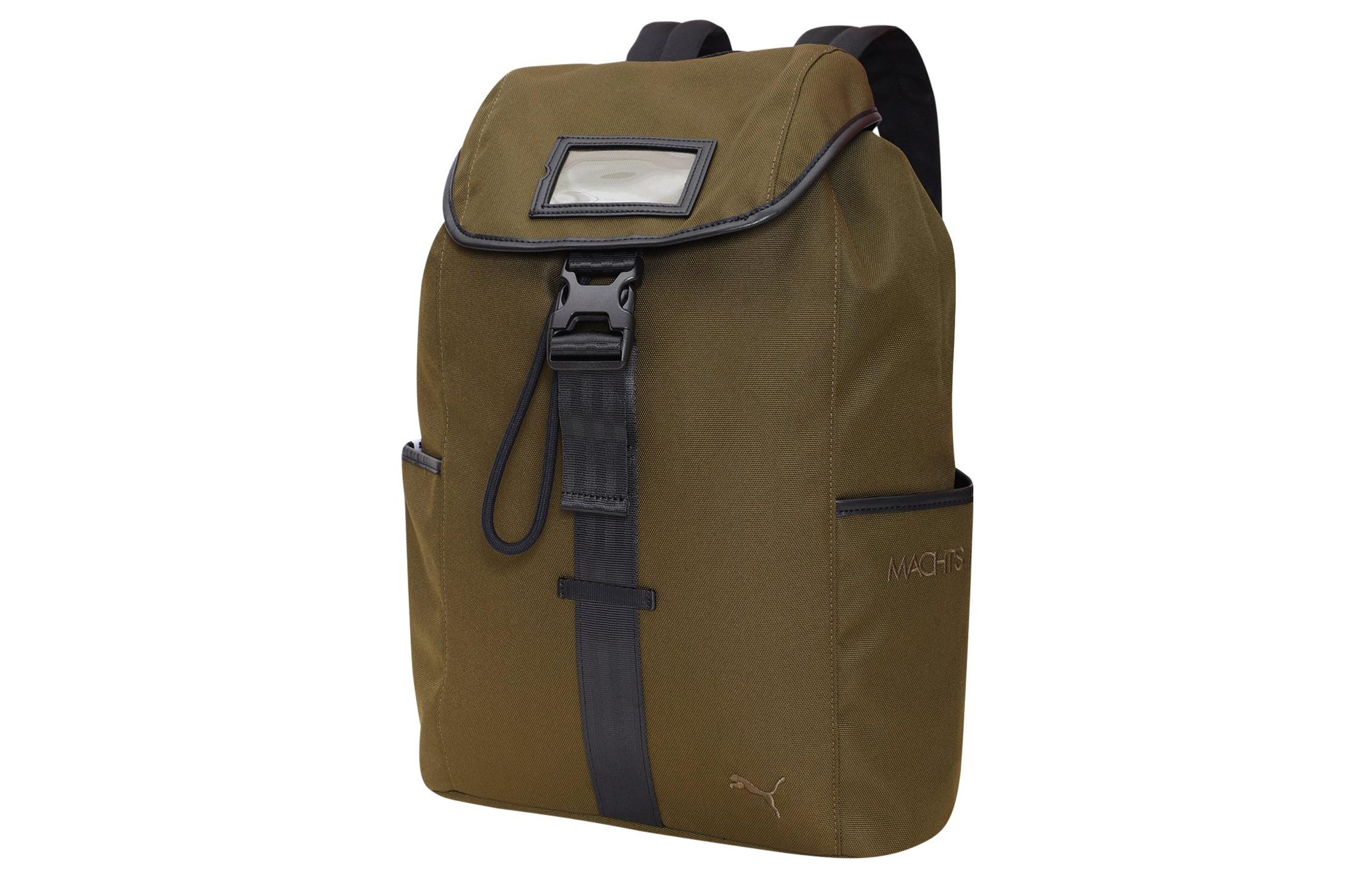 PUMA Artificial Leather With Textile Backpack Regular Unisex Dark Green 079423-02