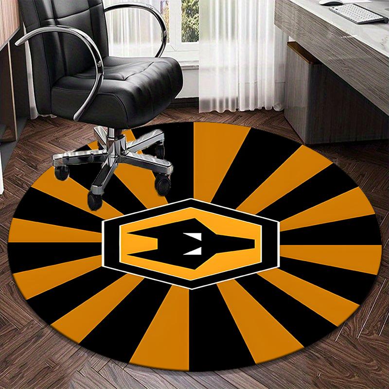 1PC round rug Powerful Symbol Design Printed Round Area Rug ,Rug For Home Office, Round Chair Rug, Decorative Carpet Fan gifts Christmas gift