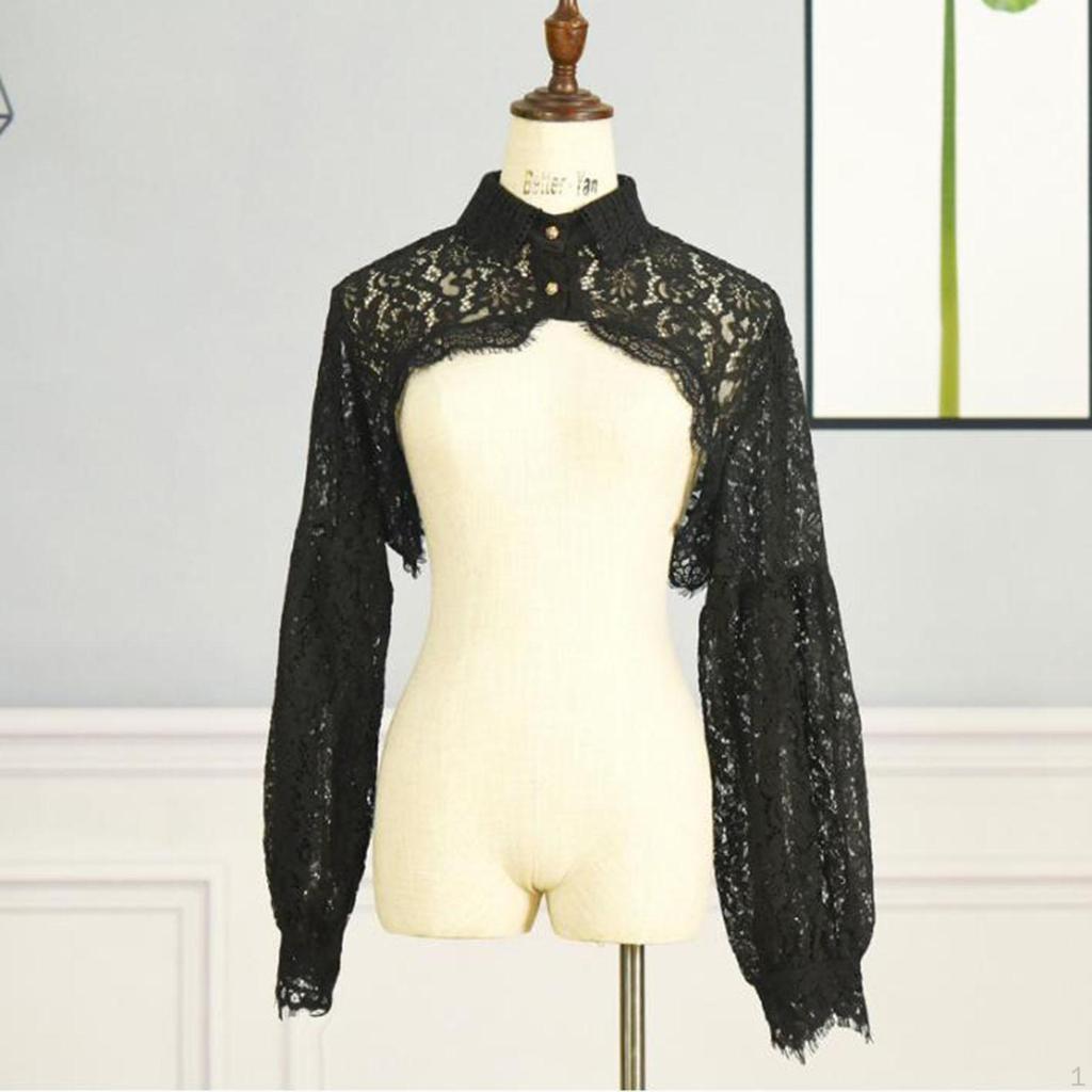 Collar Detachable Floral Layered Lace Wrist Cuff Set Sleeve Cuffs for Women Girls Costume Accessory