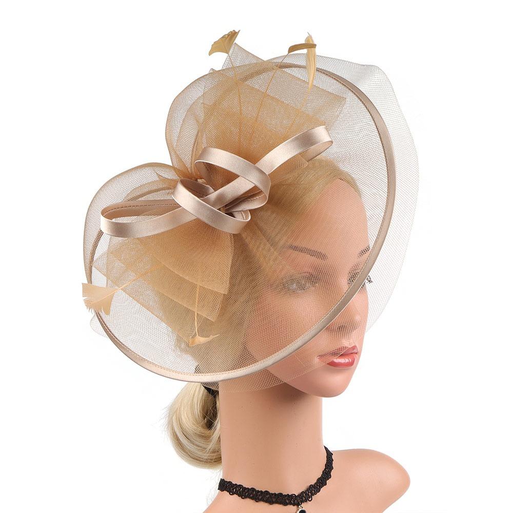 Vintage Feather Fascinators Hats Mesh Decorative Headband Tea Party Hats Hair Clip
