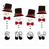 Winter Holiday Party Supplies Wooden Christmas Tiered Tray Decor, Santa Reindeer Snowman Figurines Small Tabletop Decor for Decorations And