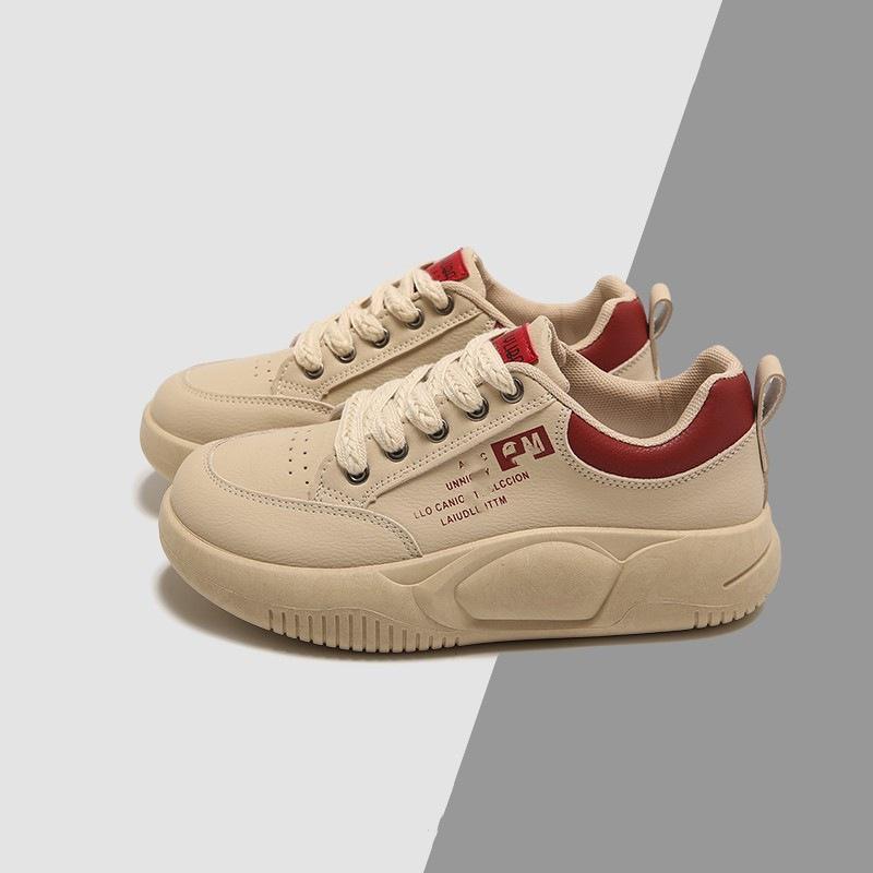 

Popular stepping on shit thick baseplate shoes 2025 spring and autumn new little white shoes female students casual flat running board shoes 40 красный