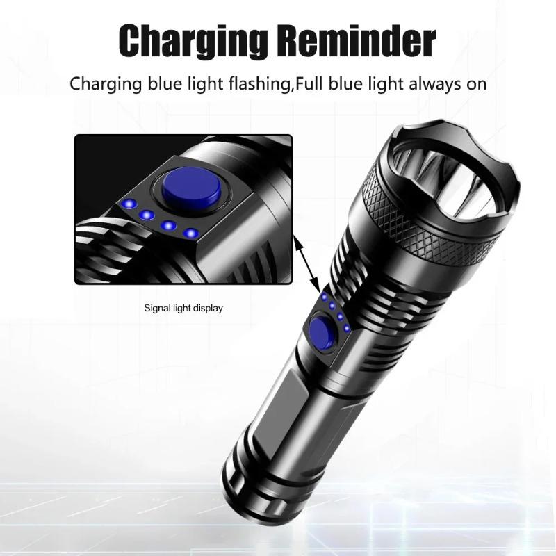 5000LM Super USB Rechargeable Flashlight Ultra Powerful LED Torch Zoomable Strong Lamp Waterproof Emergency Camping Fishing