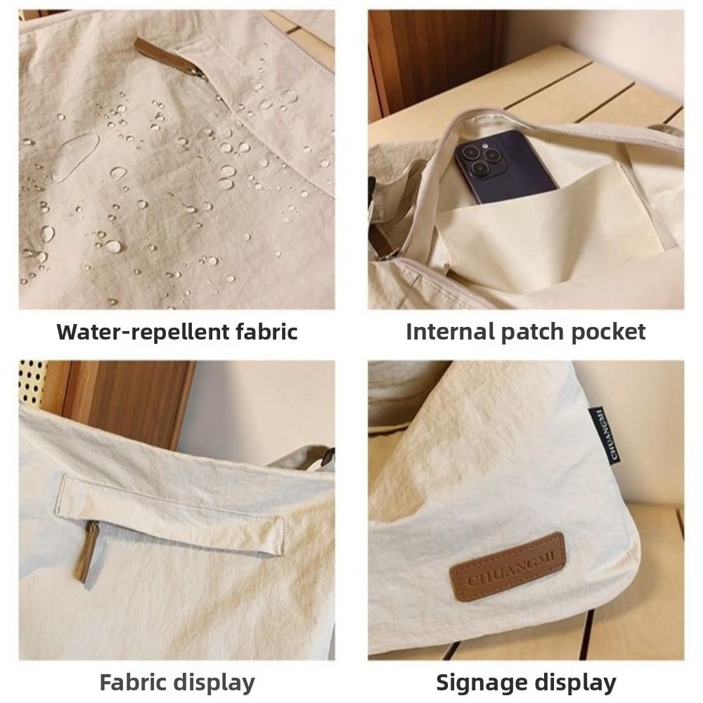 New Canvas Shoulder Bag Japanese Style Zipper Closure Messenger Bag Large Capacity Lightweight School Book Bag Student Use