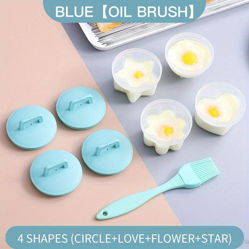 

4pcs Cartoon Egg Mold Set, Creative Breakfast Kitchen Tool for Home Cooking, Funny Egg Shaper for Kids Meal Prep чорний