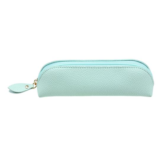 Faux Leather Pencil Case Pen Pouch Large Capacity зелёный
