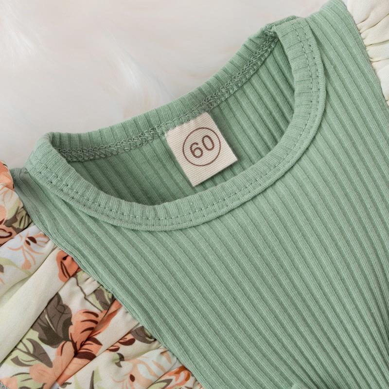 Summer Floral Short Sleeve Newborn Romper for 0-1 Year Olds - European & American Style