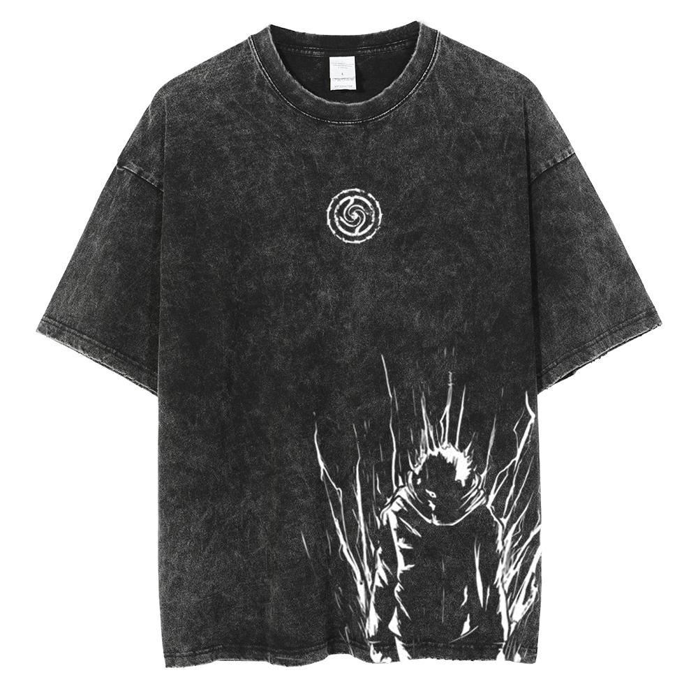 

Anime Jujutsu Kaisen Gojo Satoru Printed Washed T-shirt Men Classic Cotton Tshirts Vintage Casual T Shirt Harajuku Male Tops S