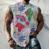 Mens Summer Surf Beach Tank Top Large Size Casual Breathable Sleeveless Top Loose Print Tank Top Man Shirt