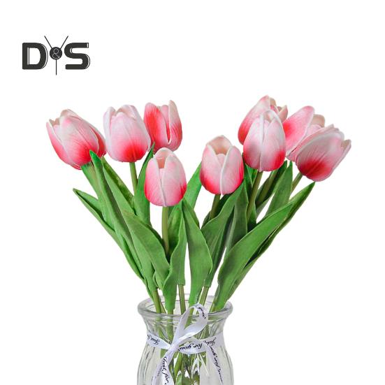 10 Stück künstliche Tulpen mit Stiel, realistisch, für Zuhause, Büro, Tischdekoration, Hochzeit, Kunstblumenzweig, künstliche Blumenarrangement, Dekoration, Foto