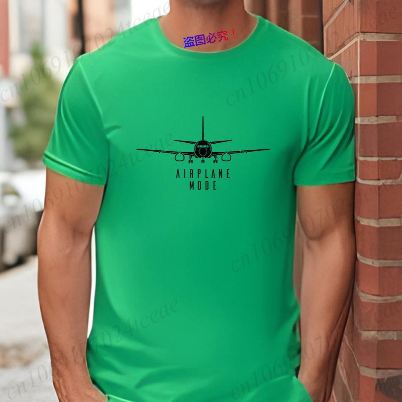 Mode Reisender Urlaub Herren Tops Kurzarm T-Shirts Flugzeug Pilot T-Shirts Flugzeugmodus Reise T-Shirts für Männer Kleidung