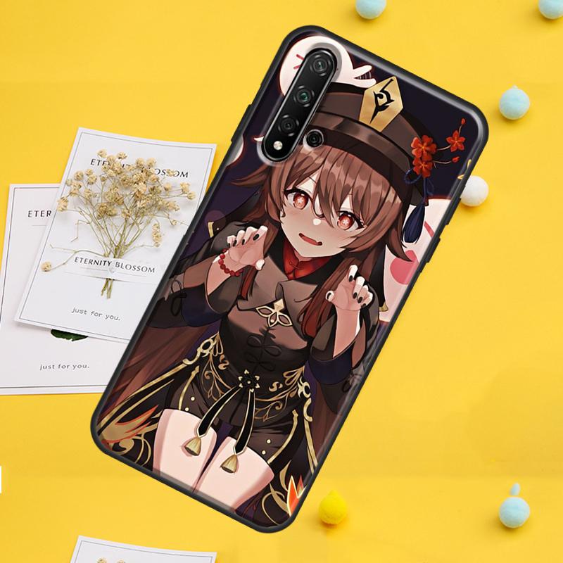 Hu Tao Genshin Impact Cartoon For Huawei Nova Y70 Y91 Y90 Y60 Y72 Y61 9 10 SE 12i 12s 11i 5T P60 Pro P20 P30 P40 Lite Case