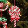 Christmas Lollipop Ornament Colorful Polymer Clay Peppermint Candy Cane Hanging Decoration Xmas Tree Holiday Party Home Decor Festival Gift