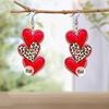 Valentine's Day Romantic Red Heart LOVE Acrylic Earrings Wedding Proposal Engagement Earrings Holiday Party Jewelry Gifts Packs Party Favor