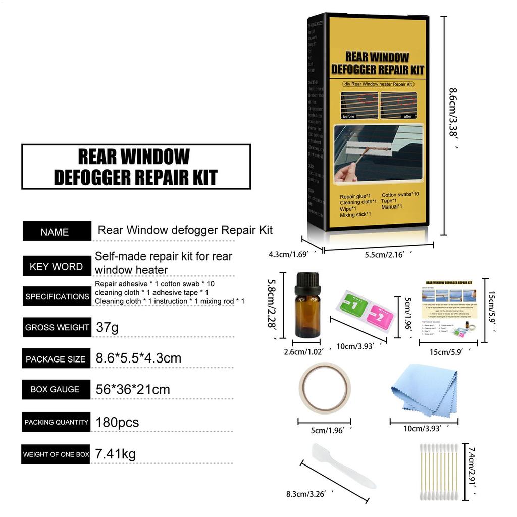 Car Rear Window Defogger Repair Kit DIY Quick Repair Scratched Broken Defroster Fix Heater Glass Lines Defroster Grid
