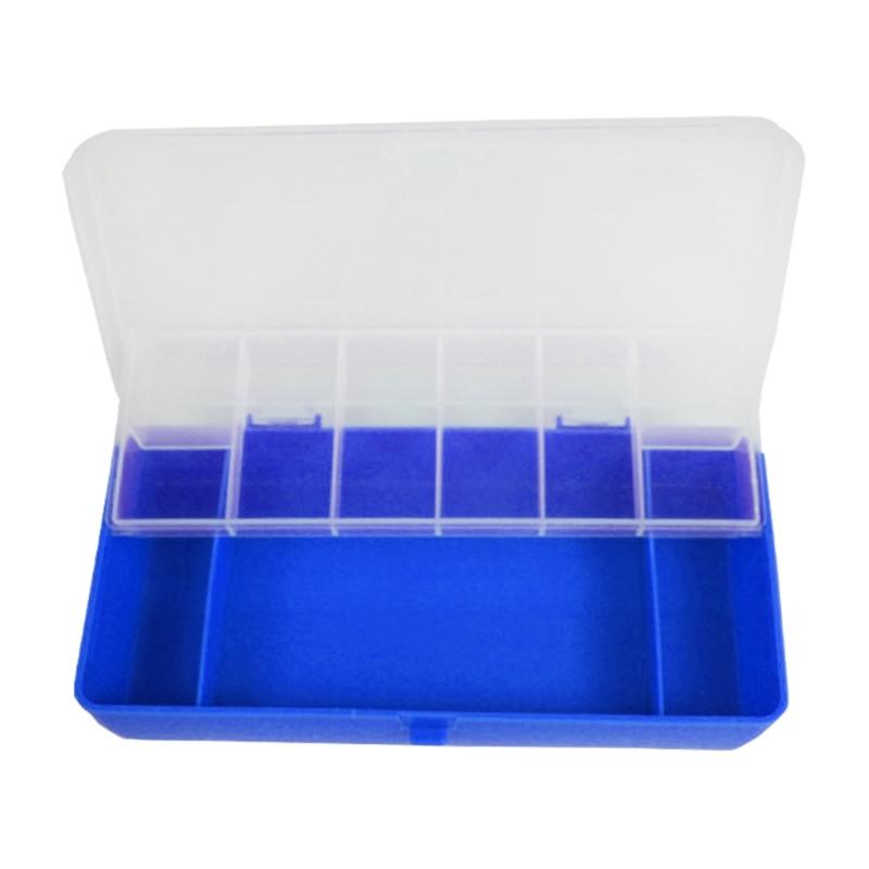 11 Slots Adjustable Plastic Fishing Lure Hook Tackle Box Storage Case Portable Fishing Tackle Multifunctional Organizer синий