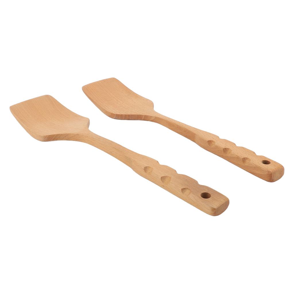 2PCS Wooden Spatula for Cooking Wood Spatula Turner Kitchen Utensils for Non Stick Cookware