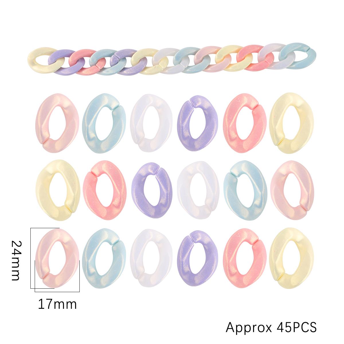 

45-135 шт. цвета мороженого, пластиковые акриловые бусины-цепочки для браслета, брелока, рукоделия, рукоделия 17x24mm 45pcs