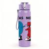 1PC I Was Now Im 67 Block Character 750ml Color Plastic Sports Water Bottle Leakproof Flip Straw Lid Suitable for Sports Office Home Use