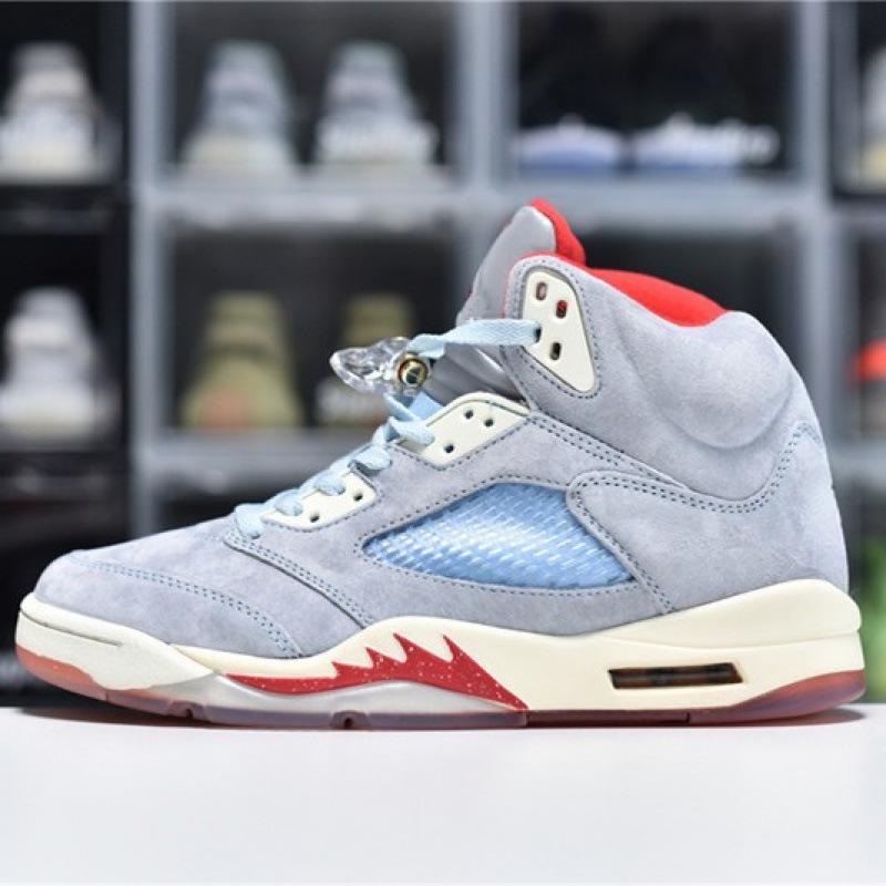 Pantofi de baschet autentici AJ5: Aripă de Cicadă Neagră, Pânză Albă, Albastru Gheață, Roșu și Galben Multicolor AJ6 Variație Sportivă.