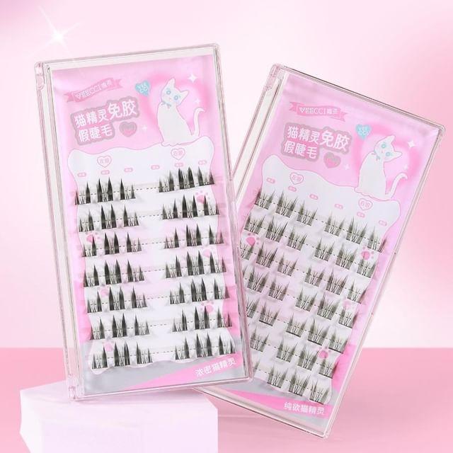 

VEECCI - Cat Elf Self-Adhesive False Eyelashes - 2 Types Thick (42pcs)