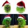 Psotny Zielony Potwór Maska Grincha z Czapką Świąteczną Dla Dorosłych Zabawa Cosplay