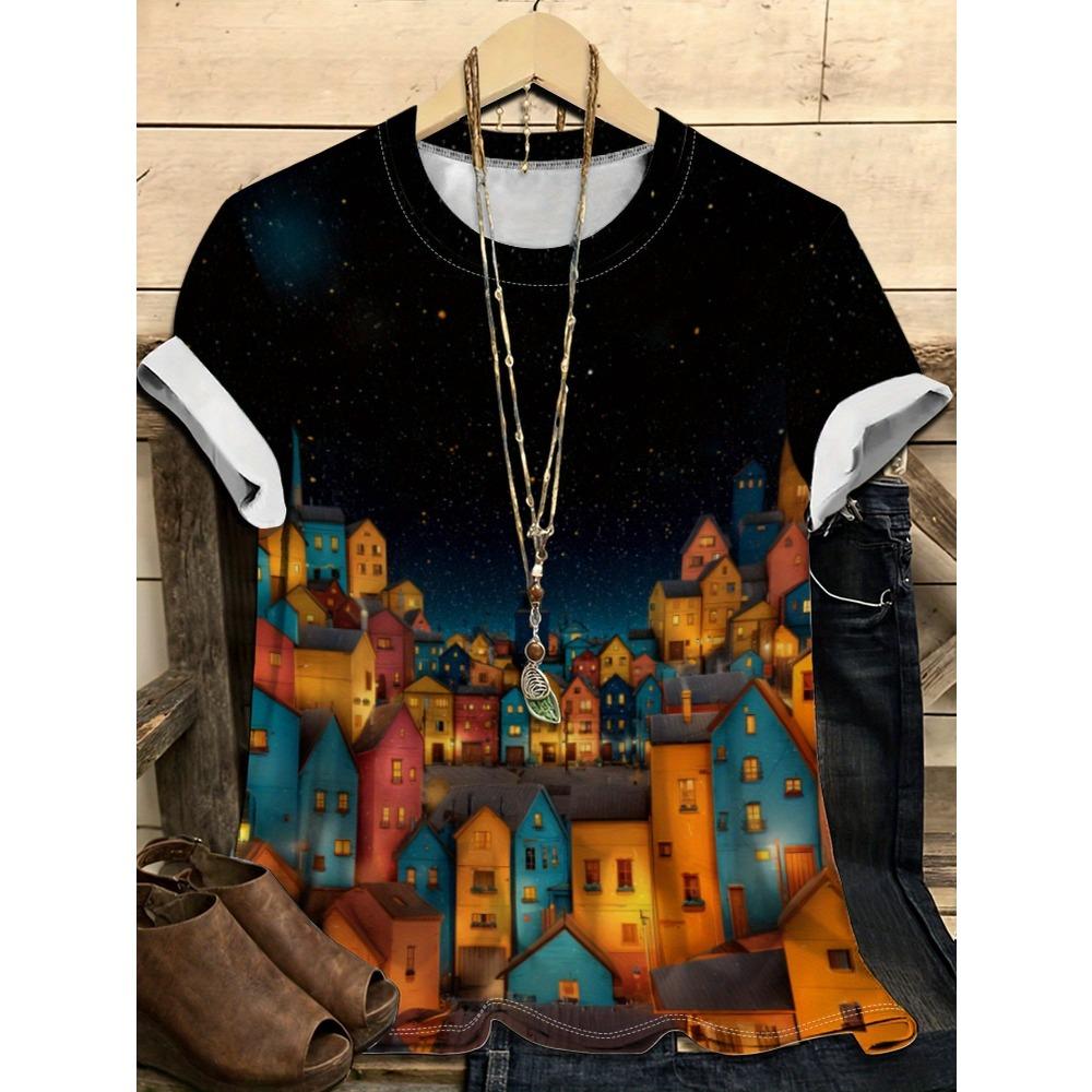 T-shirt Tendance à Col Rond et Manches Courtes pour Femme avec Motif Chat et Chiot Mignon Imprimé Numérique 3D