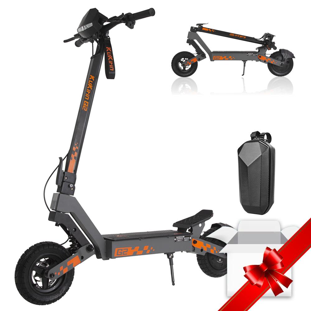 Monopattino Elettrico Pieghevole Kukirin G2 per Adulti 800W, 48V 15Ah, Velocità Massima 45km/h, Doppio Freno a Disco, Pneumatici da 10 , Ammortizzatori Anteriori e Posteriori, IP54 G2+Handlebar Bag (Split Up) nero