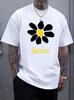 Unisexs Soft Cotton Tee Simple White Daisy Flower Custom Name James Print Casual Personalized Short Sleeve Gift Top For Daily Wear
