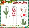 10/30pcs Artificial Pine & Holly Berry Christmas Decor - Red Berry Branches for Tree/Wreath/Gift, Festive Home Holiday Ornament