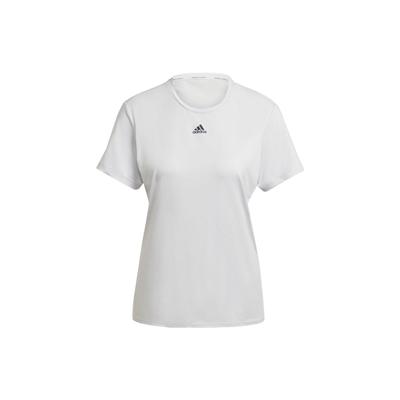Solid Color Logo Crew Neck T-Shirt Women Tops Grey White HD9542
