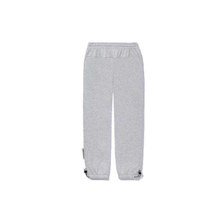 Li Ning Badfive Basketball Series Solid Color Lace-Up Loose Fit Cuffed Knit Sports Pants Men bottoms Gray AKLS117-1