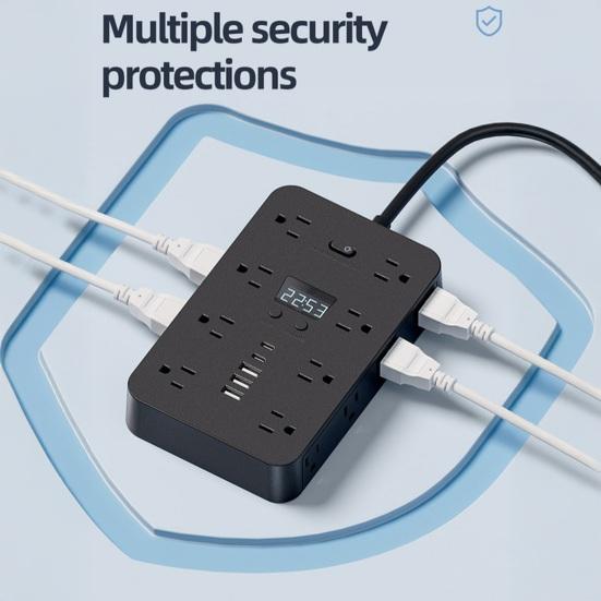 Powerful High Current Socket with Charger Multi-Slot Design 16 AC 3 USB 2 Type-C Fast Charging Socket Charger Combo